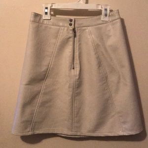 White leather skirt